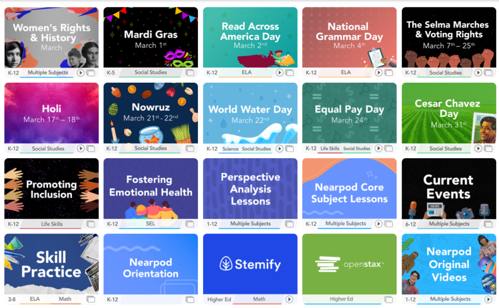 The Nearpod content library is perfect for busy teachers.