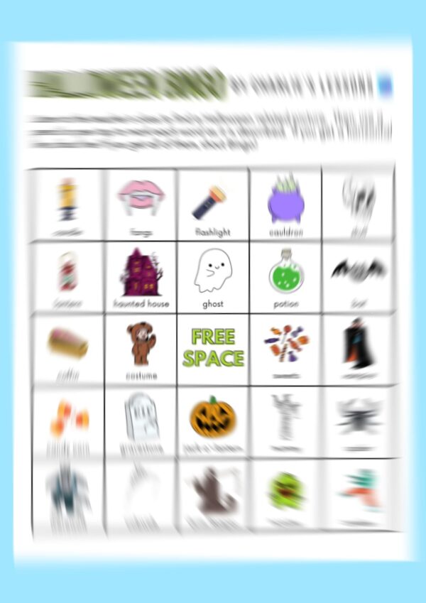 Halloween Bingo Game by Charlie's Lessons